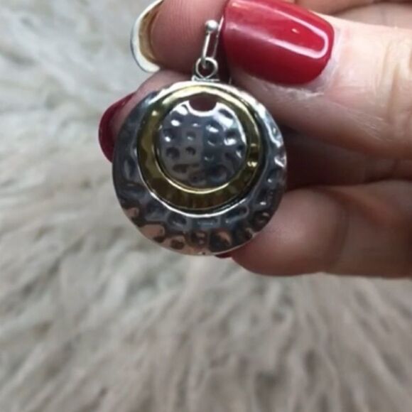 Hammered Earrings Gold Silver Boho Dangle Earrings - Picture 5 of 6